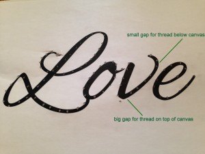 Jute Embroidered Love Canvas Jute Embroidered Love Canvas