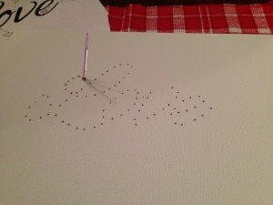 Jute Embroidered Love Canvas Jute Embroidered Love Canvas