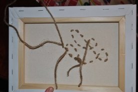 Jute Embroidered Love Canvas Jute Embroidered Love Canvas