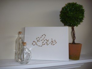 Jute Embroidered Love Canvas Jute Embroidered Love Canvas